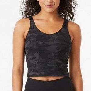 POSHDIVAH Camouflage Tank Top V Neck Athletic Workout Stretch Size L